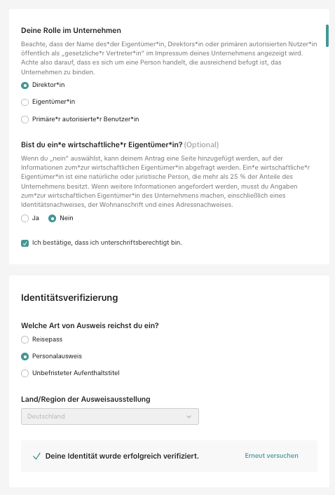 Registrierung Seite 3 TikTok Shops Screenshot