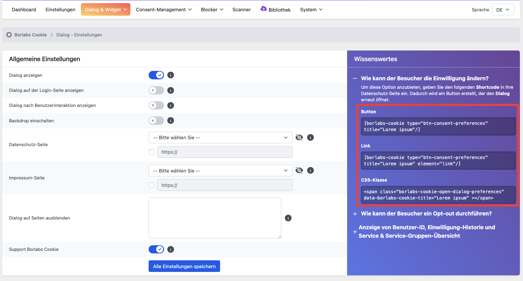 borlabs cookie opt out