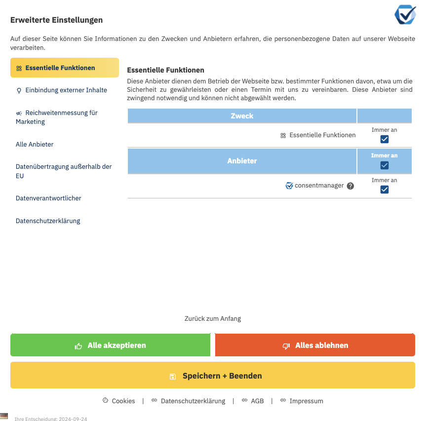 consentmanager opt out möglichkeiten