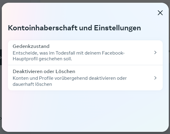 facebook kontoinhaberschaft